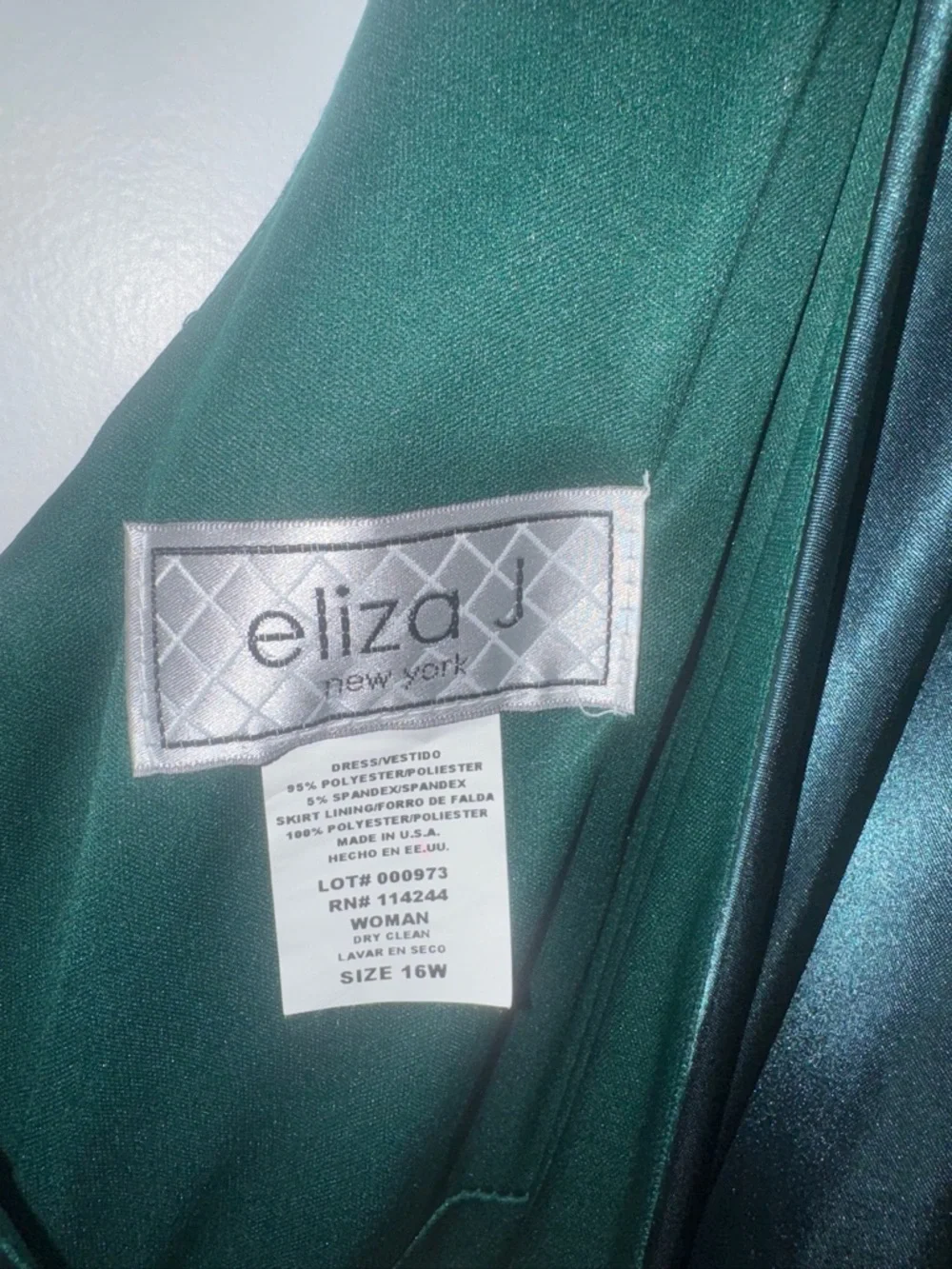Eliza J Deep Emerald Satin Midi Dress - Picture 3 of 4